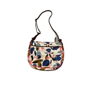 FOSSIL Mia small coated canvas bright abstract floral crossbody purse
